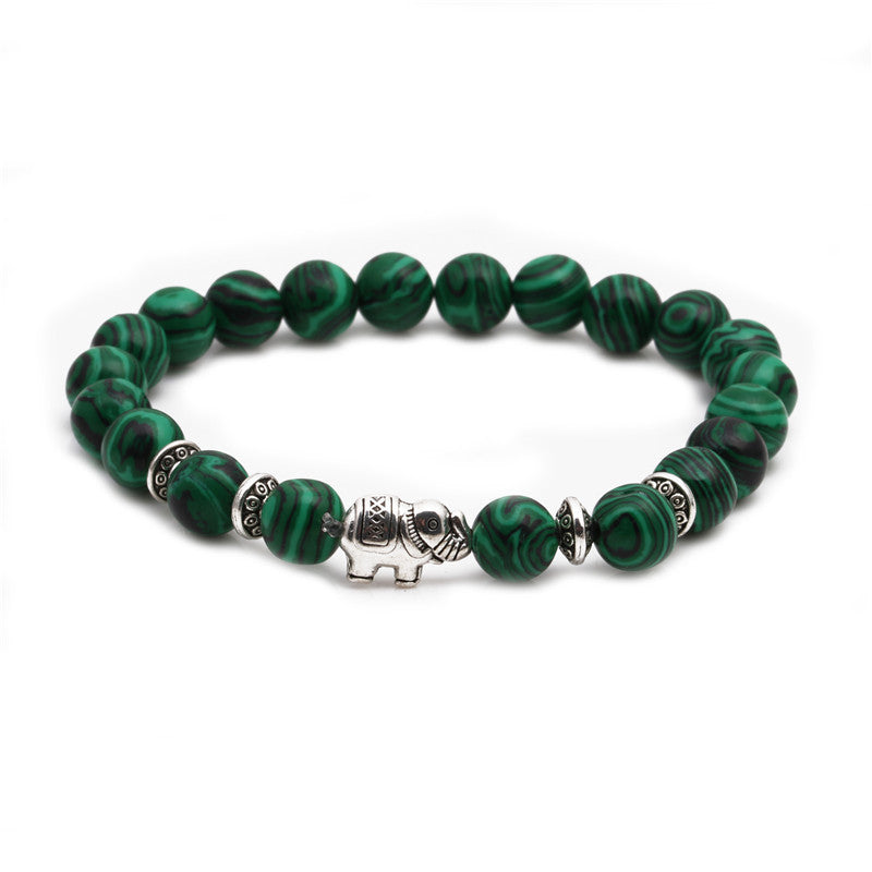 Malachite Owl Buddha Head Elbow Set Bracelet Lion Head Elephant Beaded Bracelet