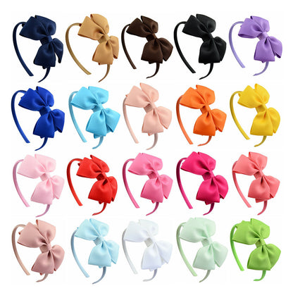 Ribbed Ribbon Children's Bowknot Headband Set