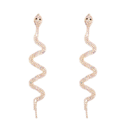 New  Inlaid  Diamond Snake Earrings