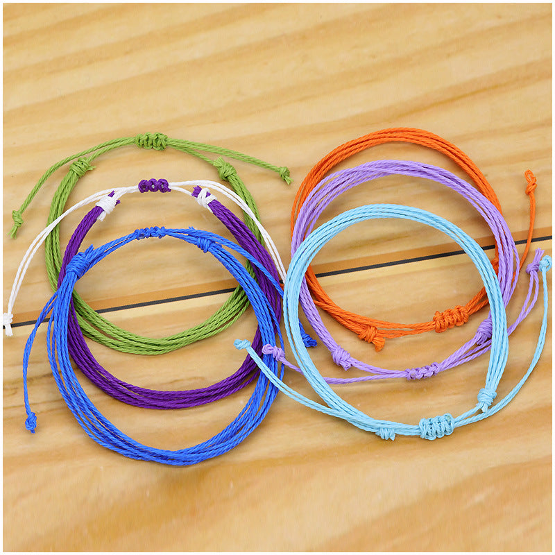 Ethnic Style Waves Wax Line Knitting Unisex Bracelets