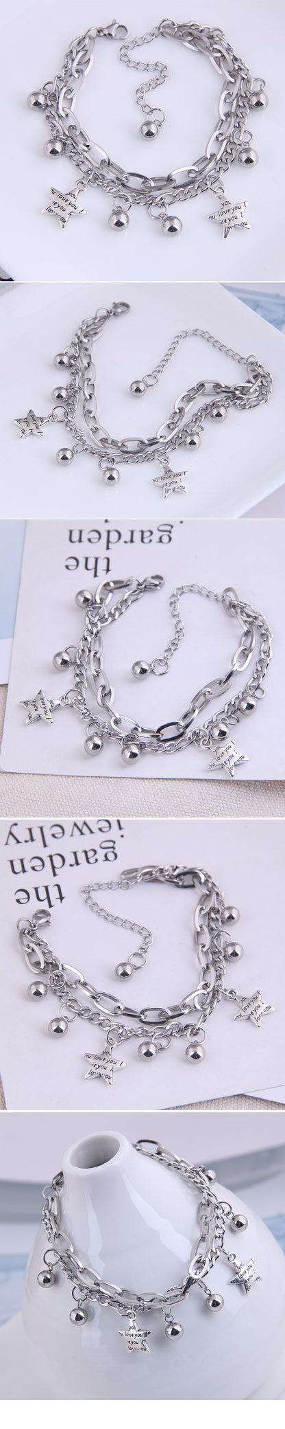 Korean Steel Fashion Hip-hop Simple Personality Double-layer Bracelet