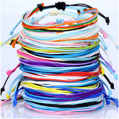 Ethnic Style Waves Wax Line Knitting Unisex Bracelets