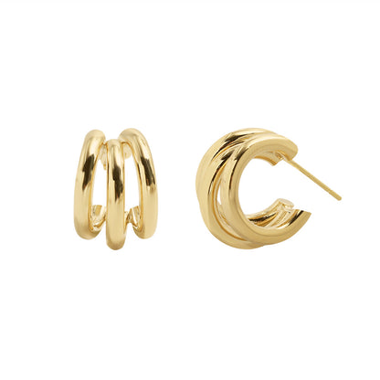 Retro C-shaped Multi-layer Earrings