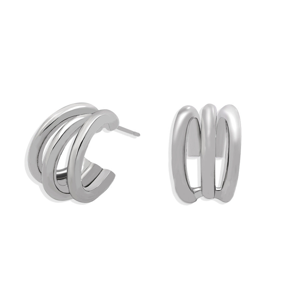 Retro C-shaped Multi-layer Earrings