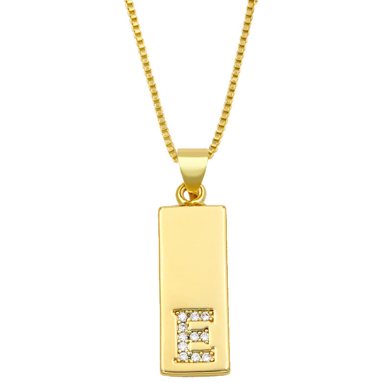 Simple Rectangle 26 Letter Necklace