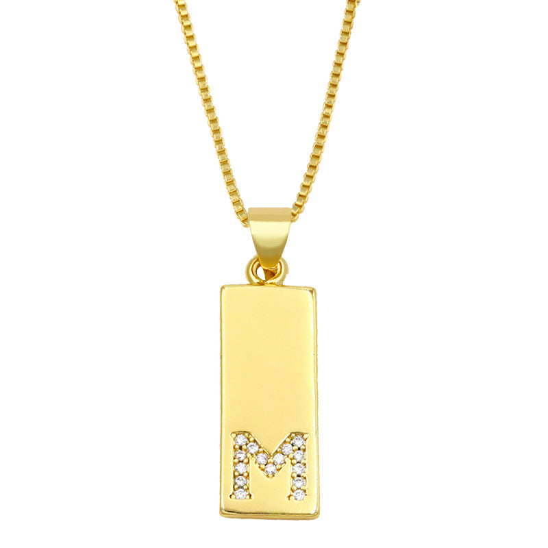 Simple Rectangle 26 Letter Necklace