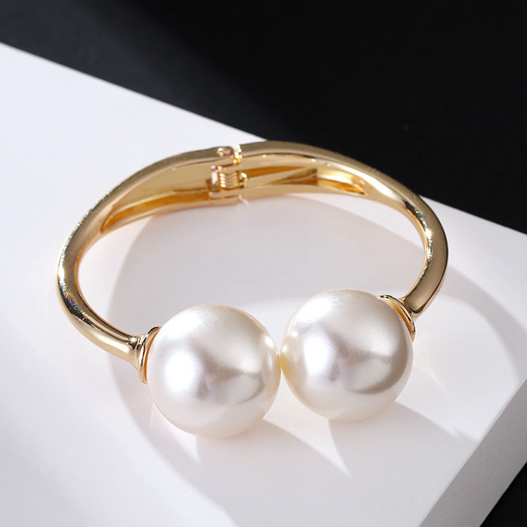 Fashion Alloy Double-layer Pearl Bracelet