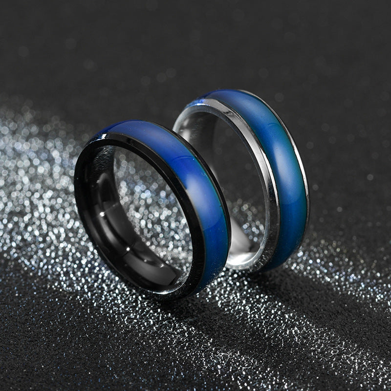 Fashion New Glazed Seven Color Changing Ring