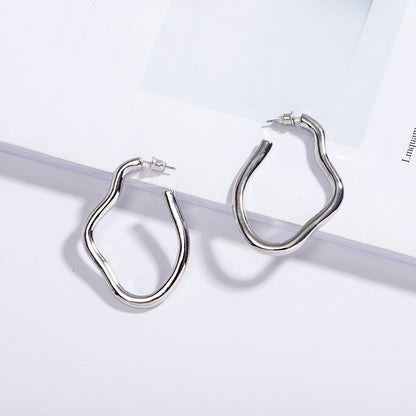 Geometric Metal Circle Earrings