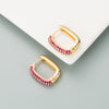 Rainbow Micro-inlaid Zircon Hip-hop Earrings