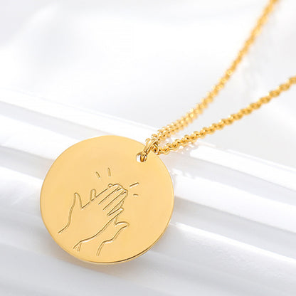 Hip-hop Gesture Disc Necklace