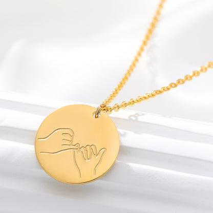 Hip-hop Gesture Disc Necklace