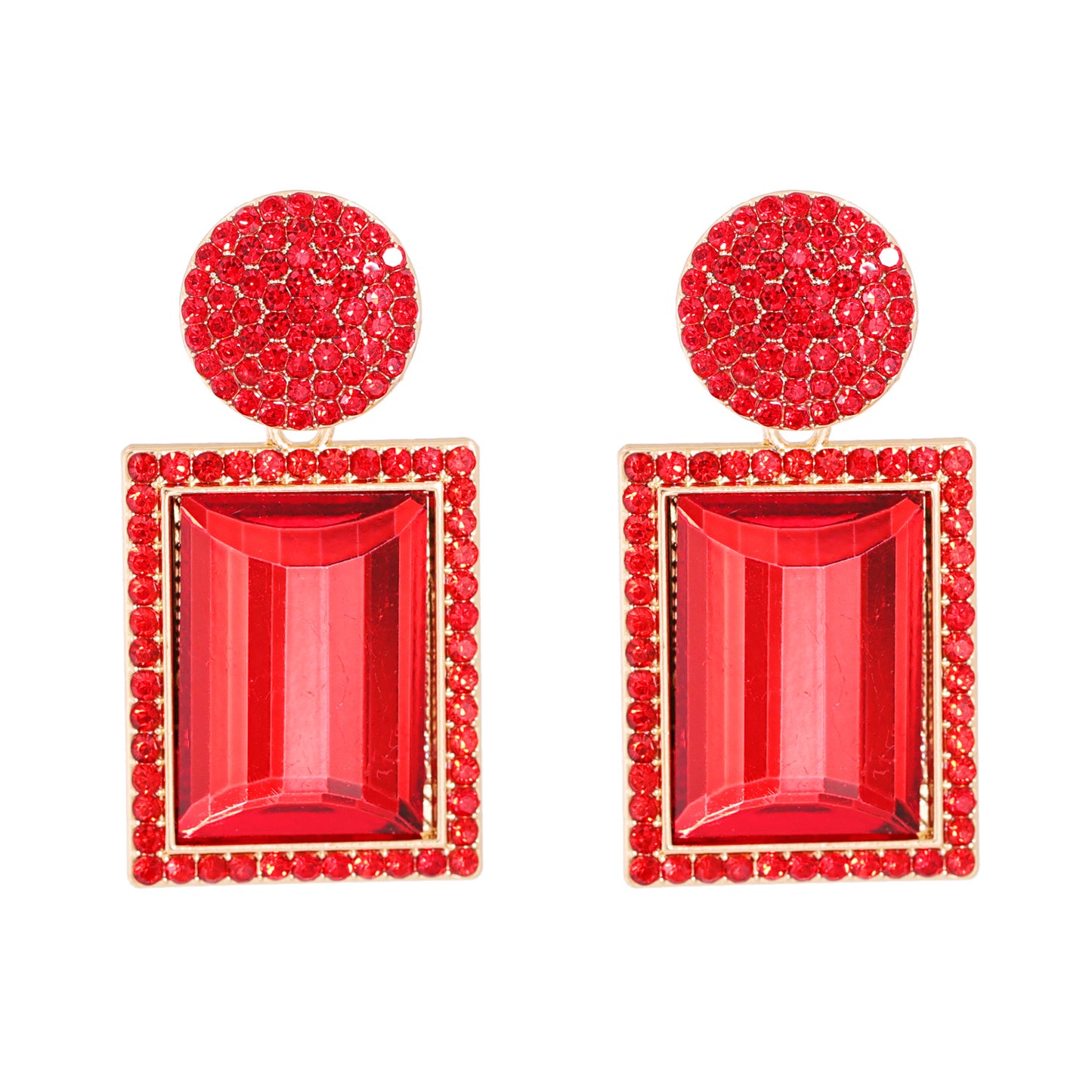 Geometric Diamond Alloy Acrylic Earrings Ear Studs