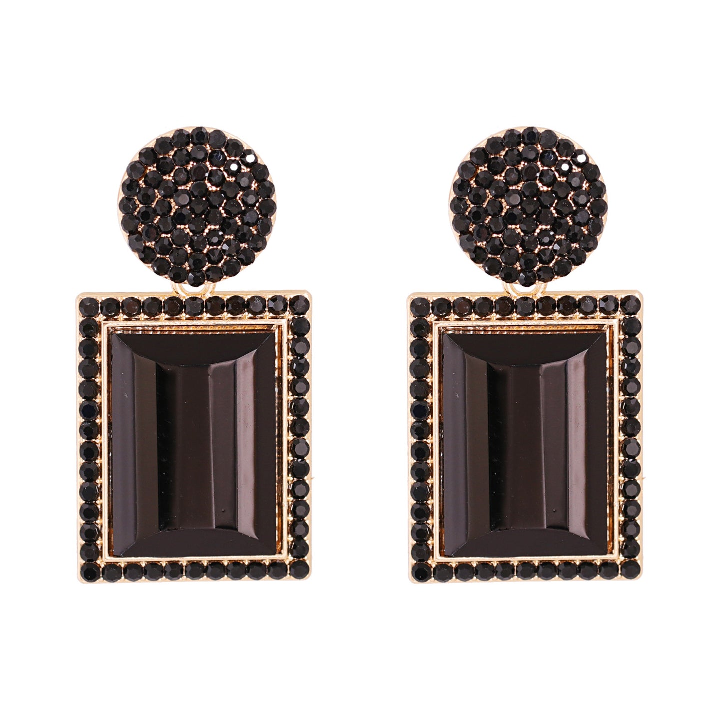 Geometric Diamond Alloy Acrylic Earrings Ear Studs