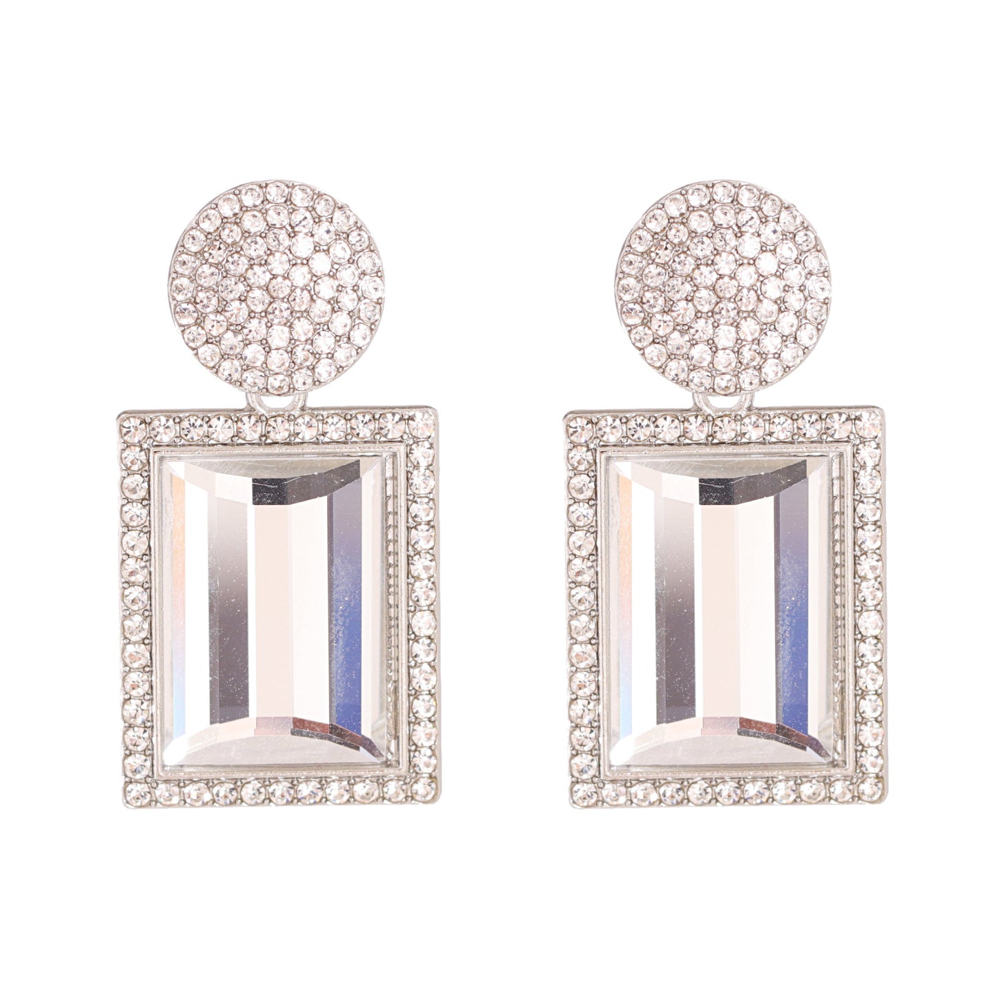 Geometric Diamond Alloy Acrylic Earrings Ear Studs