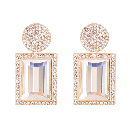 Geometric Diamond Alloy Acrylic Earrings Ear Studs