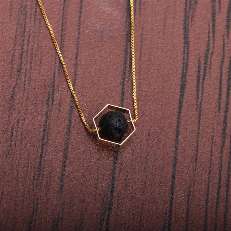 Retro Volcanic Stone Necklace