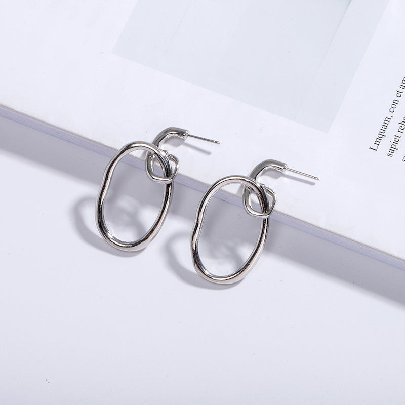 Geometric Metal Circle Earrings