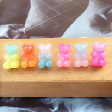 New Bear Gradient Cute Candy Color Stud Earrings Wholesale