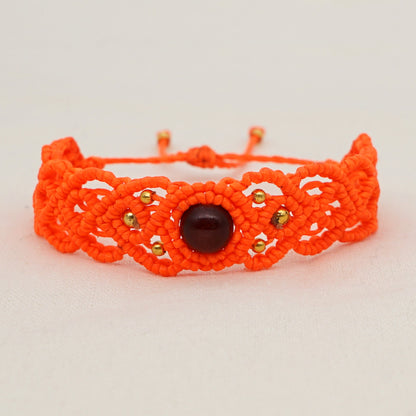 Ethnic Style Handmade Stone Beaded Macrame Bracelet