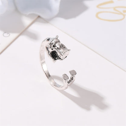 Cute Retro Hippo Opening Adjustable Ring Wholesale