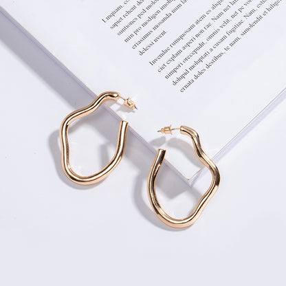 Geometric Metal Circle Earrings