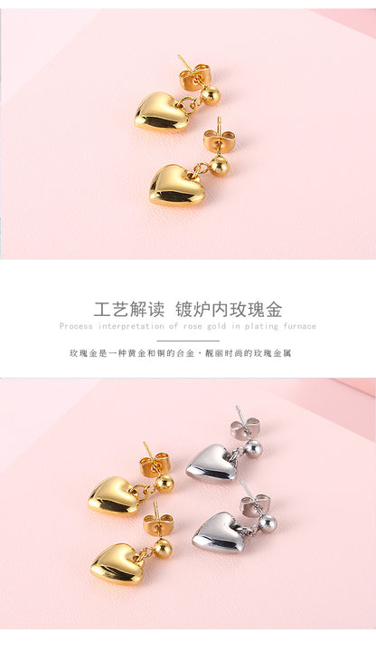 Fashion Heart-shaped Stainless Steel Earrings Wholesale Gooddiy