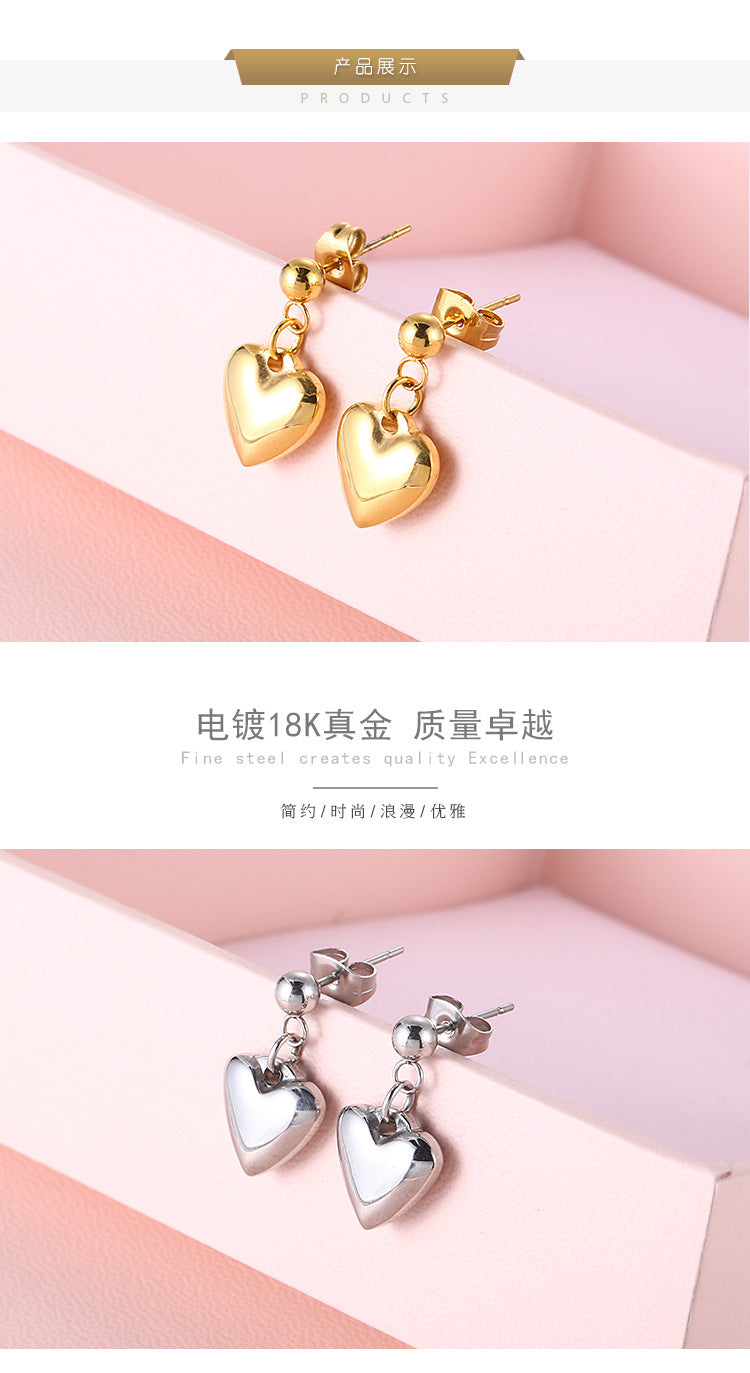 Fashion Heart-shaped Stainless Steel Earrings Wholesale Gooddiy