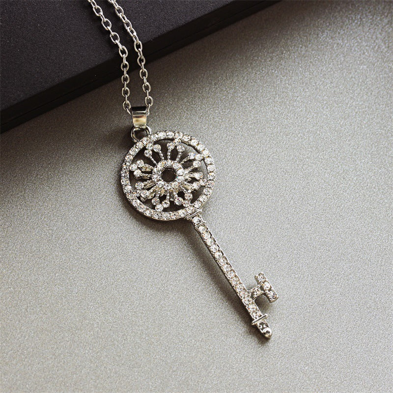 Fashion Key Alloy Diamond Women's Necklace