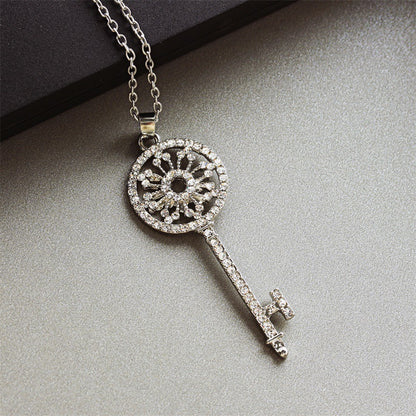 Fashion Key Alloy Diamond Women's Necklace