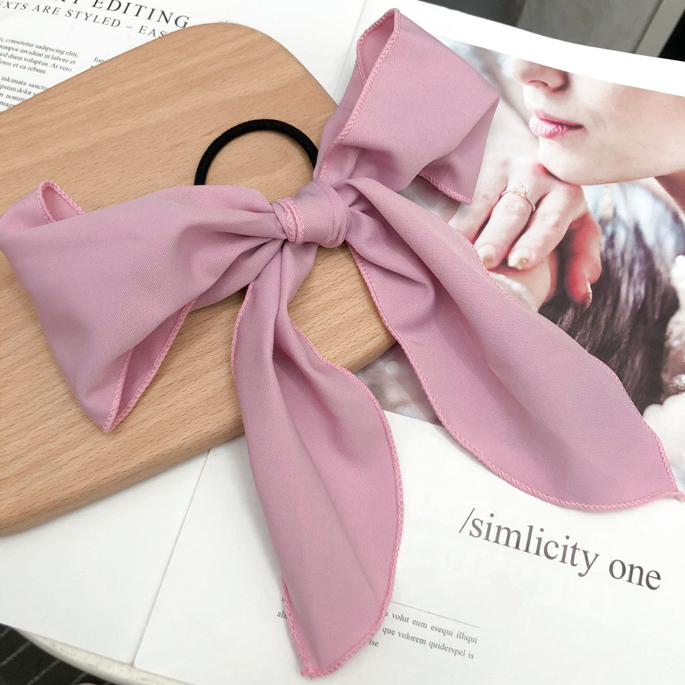 New Satin Bow Elastic Hair Ring