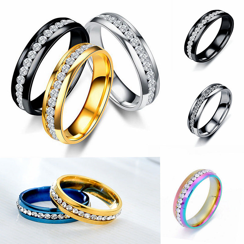 Fashion U Shape Stainless Steel Diamond Artificial Gemstones