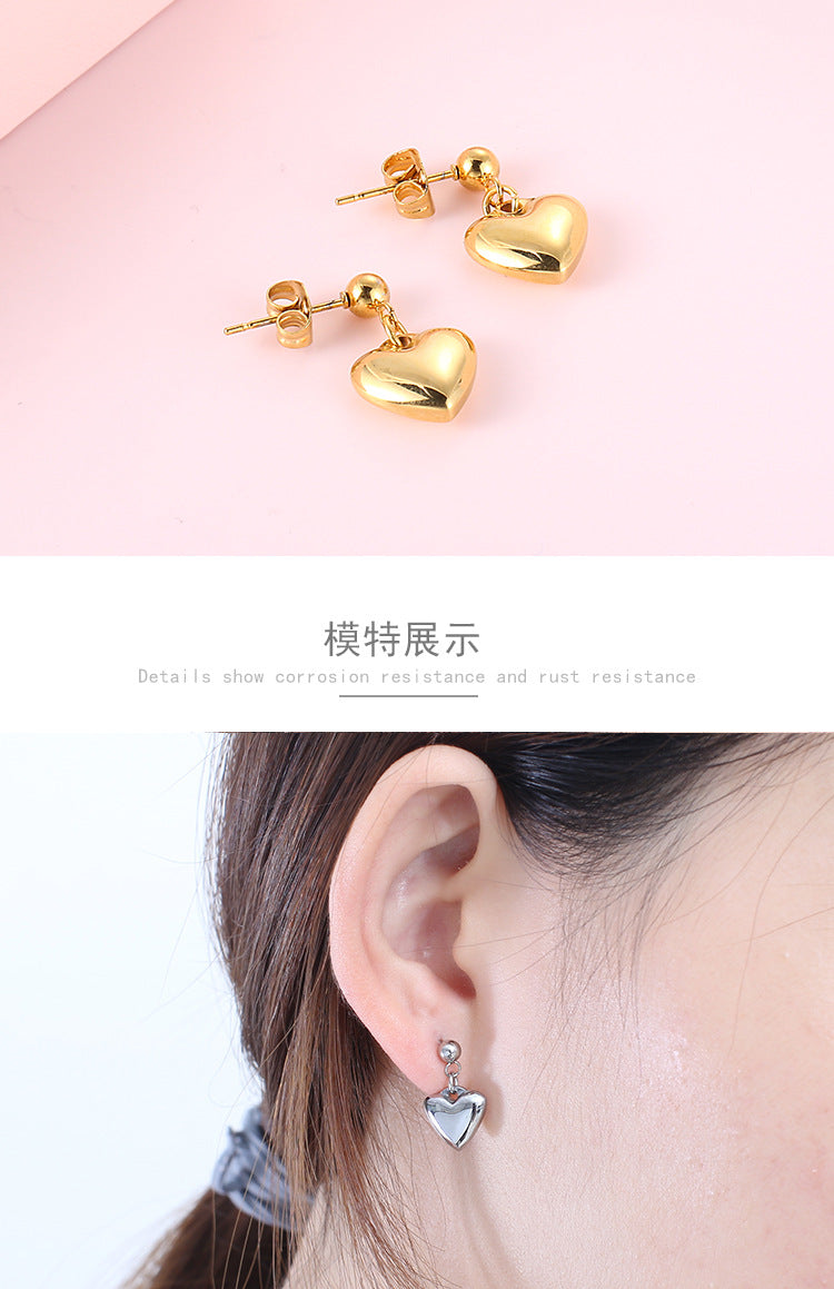 Fashion Heart-shaped Stainless Steel Earrings Wholesale Gooddiy