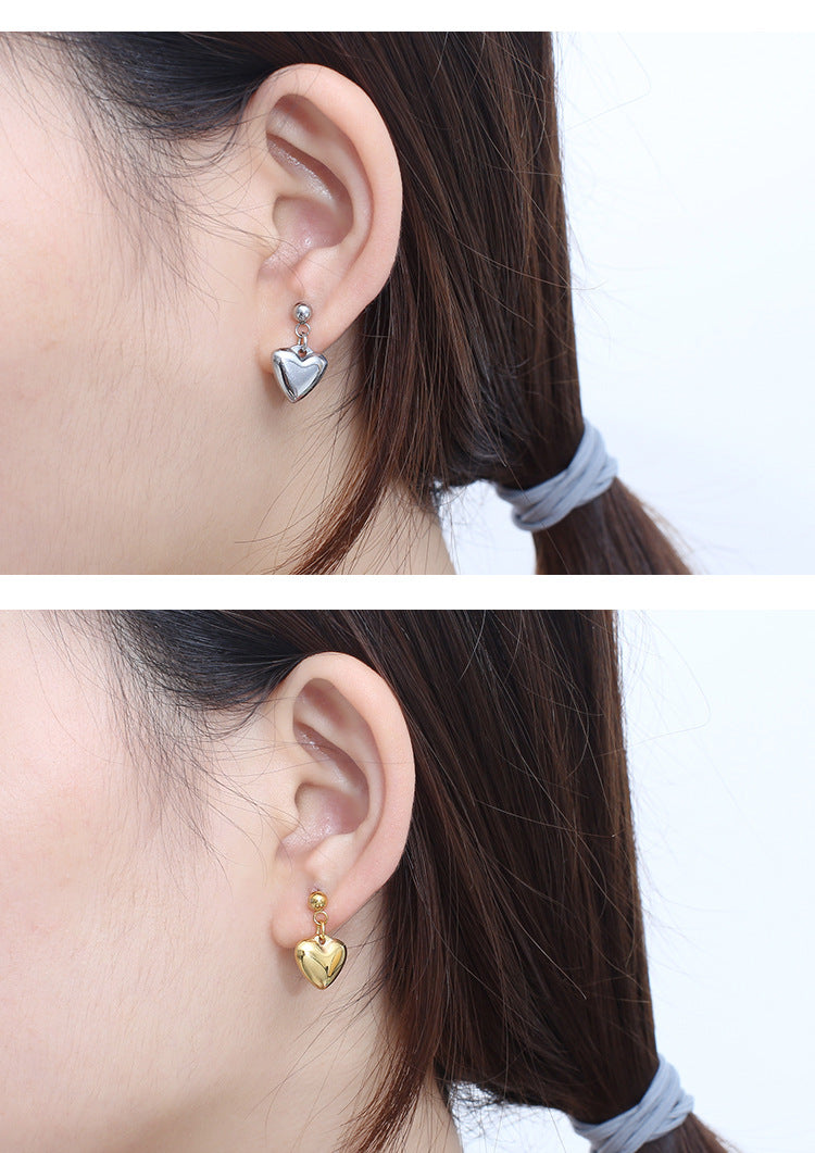 Fashion Heart-shaped Stainless Steel Earrings Wholesale Gooddiy