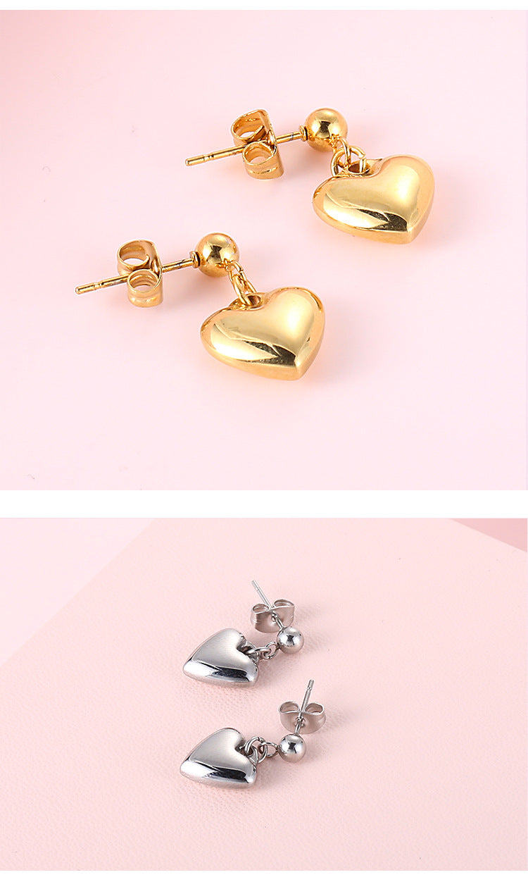 Fashion Heart-shaped Stainless Steel Earrings Wholesale Gooddiy