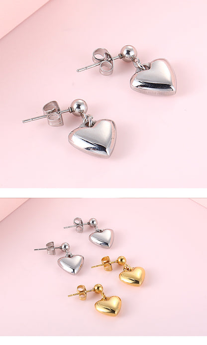 Fashion Heart-shaped Stainless Steel Earrings Wholesale Gooddiy