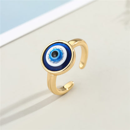 Resin Simple Blue Eye Ring