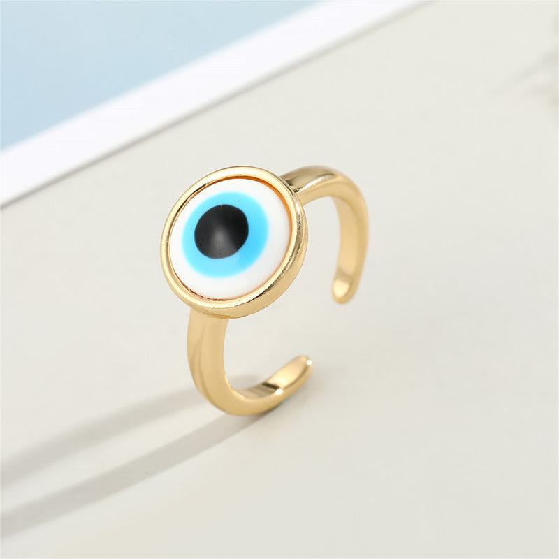 Resin Simple Blue Eye Ring