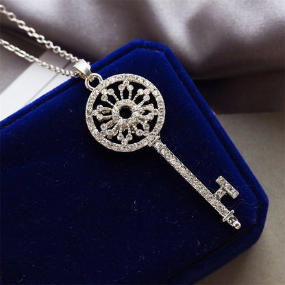 Fashion Key Alloy Diamond Women's Necklace