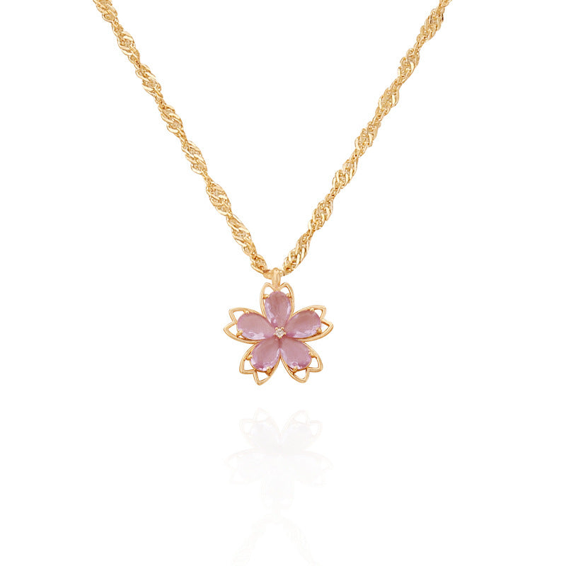 Fashion Flower Alloy Plating Necklace