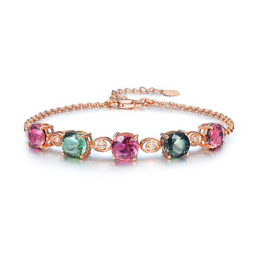 Fashion Square Copper Inlay Artificial Gemstones Bracelets