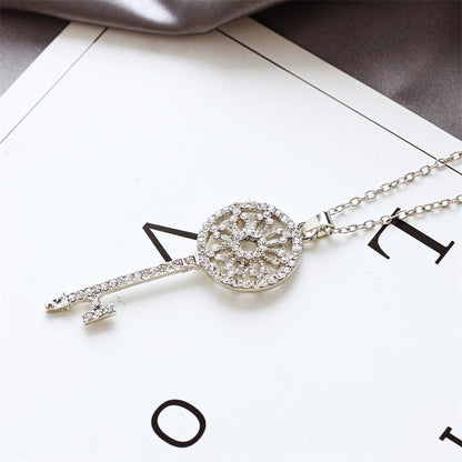 Fashion Key Alloy Diamond Women's Necklace