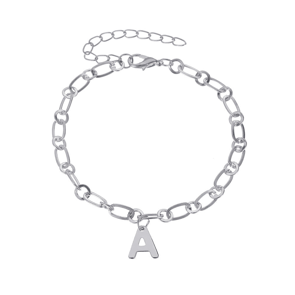 Fashion Letter Thick Chain Letter Anklet Wholesale