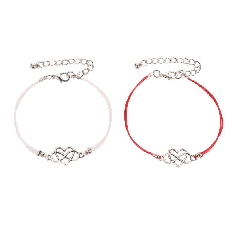 Simple Hollow Heart Alloy Pendant Bracelet