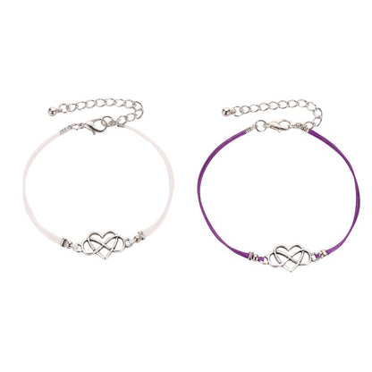 Simple Hollow Heart Alloy Pendant Bracelet