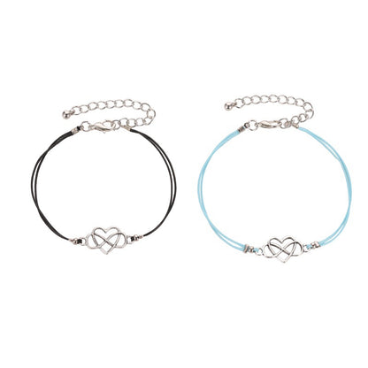 Simple Hollow Heart Alloy Pendant Bracelet