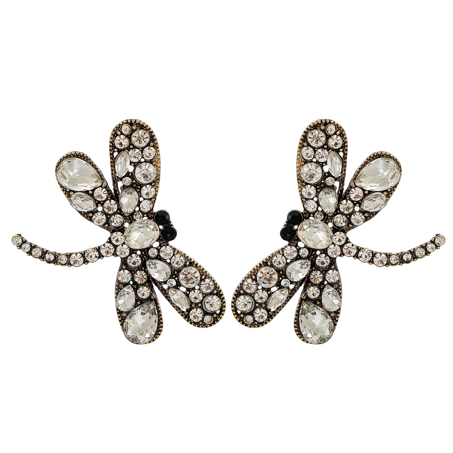 Fashion Dragonfly Colorful Diamond Earrings