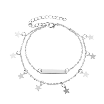 Simple Double-layer Five-pointed Star Anklet Wholesale