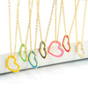 Korea Color Heart-shape Hollow Copper Necklace Wholesale