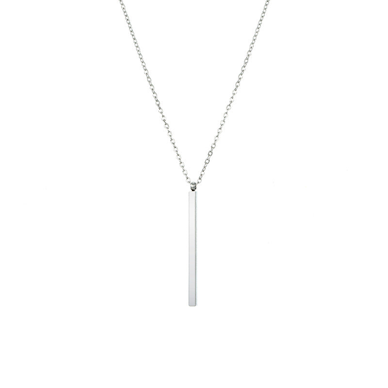 Simple Geometric Rectangular Stainless Steel Necklace